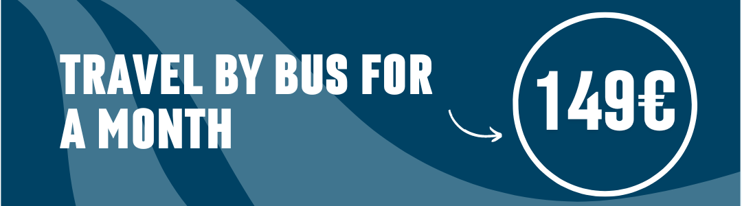 Unlimited travel by bus for 149€ a month